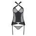 Сетчатый комплект корсет с халтером, съемные подвязки, трусики Amanda Corset черынй XXL/XXXL Passion Сетчатый комплект корсет с халтером, съемные подвязки, трусики Amanda Corset черынй XXL/XXXL Passion