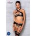 Сетчатый набор: бюстгальтер с халтером, трусики и пояс для чулок Amanda Set black XXL/XXXL Passion Сетчатый набор: бюстгальтер с халтером, трусики и пояс для чулок Amanda Set black XXL/XXXL Passion