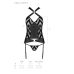 Сетчатый комплект с узором: корсет с халтером, подвязки, трусики Hima Corset черный L/XL Passion Сетчатый комплект с узором: корсет с халтером, подвязки, трусики Hima Corset черный L/XL Passion
