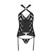 Сетчатый комплект с узором: корсет с халтером, подвязки, трусики Hima Corset черыный XXL/XXXL Passion Сетчатый комплект с узором: корсет с халтером, подвязки, трусики Hima Corset черыный XXL/XXXL Passion