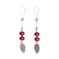Эротические украшения для сосков с листиком Nipple Jewelry Leaf цвет красный