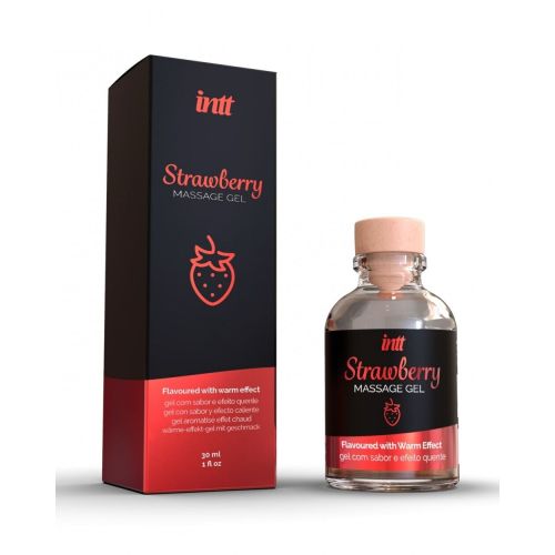 Возбуждающий гель для эротического массажа съедобный с ароматом клубники Intt Strawberry 30 мл