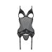 Корсет эротический черный Passion Christa Corset XXL/XXXL с подвязками и ажурным лифом, стринги в комплекте  Корсет эротический черный Passion Christa Corset XXL/XXXL с подвязками и ажурным лифом, стринги в комплекте