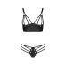 Комплект нижньої білизни з еко-шкіри чорний passion Malwia Bikini L / XL з люверсами і ремінцями, бра і трусики Комплект нижньої білизни з еко-шкіри чорний passion Malwia Bikini L / XL з люверсами і ремінцями, бра і трусики
