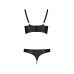 Комплект нижнего белья из эко-кожи черный Passion Malwia Bikini S/M с люверсами и ремешками, бра и трусики Комплект нижнего белья из эко-кожи черный Passion Malwia Bikini S/M с люверсами и ремешками, бра и трусики