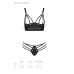 Комплект нижнего белья из эко-кожи черный Passion Malwia Bikini S/M с люверсами и ремешками, бра и трусики Комплект нижнего белья из эко-кожи черный Passion Malwia Bikini S/M с люверсами и ремешками, бра и трусики
