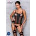 Сетчатый корсет из эко-кожи черный Passion Malwia Corset XXL/XXXL с люверсами и съемными пажами  Сетчатый корсет из эко-кожи черный Passion Malwia Corset XXL/XXXL с люверсами и съемными пажами