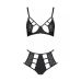 Комплект нижнего белья из эко-кожи черный Passion Tamaris Set S/M бюстгальтер и трусики с перфорацией Комплект нижнего белья из эко-кожи черный Passion Tamaris Set S/M бюстгальтер и трусики с перфорацией