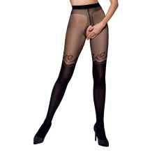 Колготки з відкритим доступом чорні passion tiopen 012 3/4 20/40 den подвійна щільність