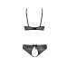 Комплект нижньої білизни чорний passion URSULA SET XXL/XXXL бра, трусики з ажурним декором і відкритим кроком Комплект нижньої білизни чорний passion URSULA SET XXL/XXXL бра, трусики з ажурним декором і відкритим кроком
