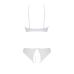 Комплект нижньої білизни еротичний білий passion URSULA SET S/M: бра, трусики з ажурним декором і відкритим кроком