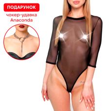 Сексуальне прозоре боді сітка Sheril з рукавами Art Of Sex Sheril Чорний XS-M