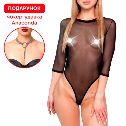 Сексуальне прозоре боді сітка Sheril з рукавами Art Of Sex Sheril Чорний XS-M