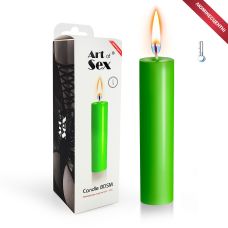 Зеленая свеча низкотемпературная, люминесцентная для восковых игр Art of Sex size M 15 см 
