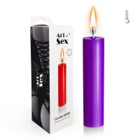 Фиолетовая свеча низкотемпературная для игр с воском Art of Sex size M 15 см