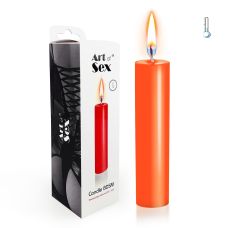 Оранжевая свеча восковая низкотемпературная для ролевых игр Art of Sex size M 15 см