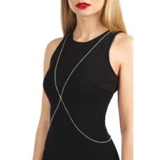Серебристое украшение цепочка для бюста со стразами Bijoux Pour Toi Elena