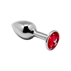 Анальная металлическая пробка с красным кристаллом M размер Alive Mini Butt Plug