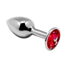 Анальна металева пробка з червоним стразом розмір L Alive Mini Metal Butt Plug