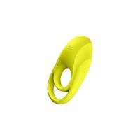 Эрекционное кольцо двойное для пениса и мошонки с вибростимуляцией клитора желтое Satisfyer Spectacular