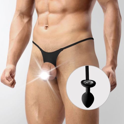 Трусы мужские XS-2XL с анальной пробкой S черного цвета Art of Sex Joni plug panties
