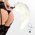 Анальная силиконовая пробка с белым хвостом M из натурального меха Art of Sex Анальная силиконовая пробка с белым хвостом M из натурального меха Art of Sex