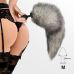 Силіконова анальна пробка з хвостом з натурального хутра Art of Sex size M Artctic fox Силіконова анальна пробка з хвостом з натурального хутра Art of Sex size M Artctic fox
