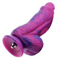 Фаллоимитатор реалистичный фиолетового цвета Насадка для секс машин Hismith Hyper Dildo длина 240 мм