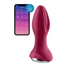 Анальна пробка з функцією керування зі смартфона Satisfyer Rotator Plug фуксія