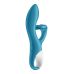 Вибратор с отростком для клитора синего цвета Satisfyer Embrace me Turquoise