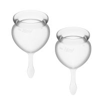 Набір менструальних чаш 15 мл та 20 мл прозорого кольору Satisfyer Feel Good