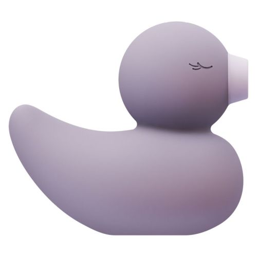  Вакуумный клиторальный стимулятор в виде уточки серого цвета CuteVibe Ducky