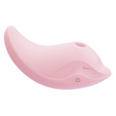 Массажер для клитора с вакуумной и вибростимуляцией в виде игривого дельфинчика розового цвета CuteVibe Heidi