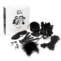 Набор БДСМ 9 предметов черного цвета Art of Sex BDSM Set