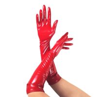 Сексуальные глянцевые перчатки М красного цвета Art of Sex Lora
