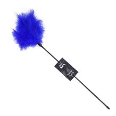 Щекоталка для эротических игр с пером молодого индюка синего цвета Art of Sex Feather Paddle