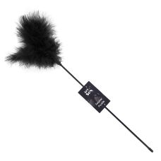 Щекоталка для эротических игр с пером молодого индюка черного цвета Art of Sex Feather Paddle