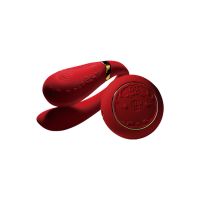 Вібратор подвійний для пар червоного кольору з пультом ДК Zalo Fanfan set Bright