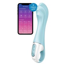 Вібратор для точки G з керуванням зі смартфона блакитного кольору Satisfyer Air Pump Vibrator 5+