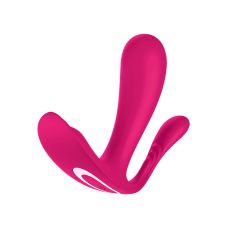 Силиконовая анальная пробка со стимуляцией клитора и вибрацией розовая Satisfyer Top Secret