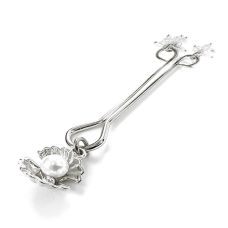 Затиск для клітора перлина з черепашкою та кристалами сріблястого кольору Art of Sex Margie