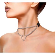Чокер на ланцюжку із серцем на шию чорного кольору Art of Sex Paris