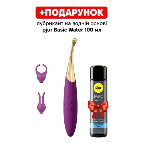 Клиторальный стимулятор с двумя дополнительными насадками фиолетового цвета Svakom Beatrice