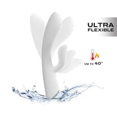 Вібратор із відростком для клітора білого кольору Dorcel FLEXI RABBIT
