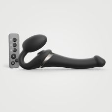  Вибрострапон безремневой с вакуумной стимуляцией черного цвета размер S Strap On Me MULTI ORGASM