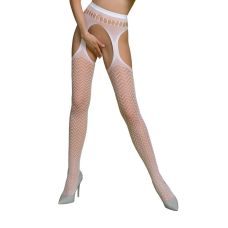 Еротичні колготки бодістокінгу білого кольору Passion Eco S002