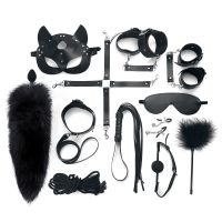 Набор БДСМ из натуральной кожи черного цвета Art of Sex Maxi BDSM Set Leather 13 предметов