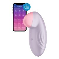 Клиторальный стимулятор с управлением со смартфона сиреневого цвета Satisfyer Tropical tip