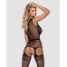 Эротический бодистокинг с пикантным вырезом черного цвета Obsessive Bodystocking F217 размер S M L Эротический бодистокинг с пикантным вырезом черного цвета Obsessive Bodystocking F217 размер S M L