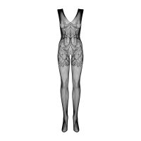 Еротичний бодістокінг із пікантним вирізом чорного кольору Obsessive Bodystocking F234 розмір S M L